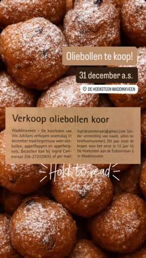 Verkoop oliebollen, appelflappen en appelbeignets op Oudejaarsdag